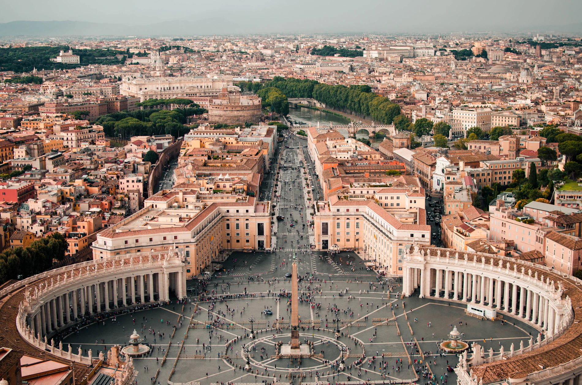 The rooftops of Rome at golden hour